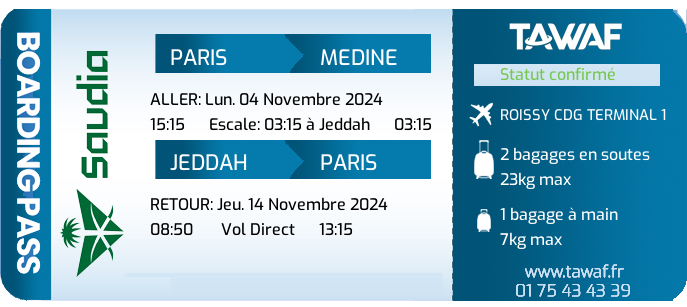 Infos Vols Omra 04 Nov. de 15:15