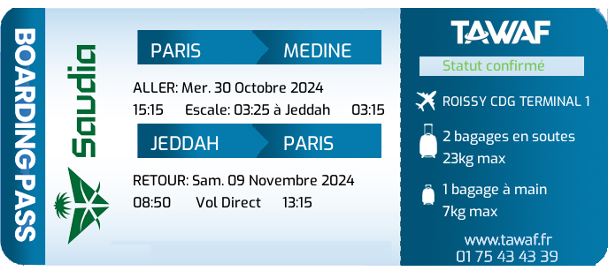 Infos Vols Omra 30 Oct. de 15:15