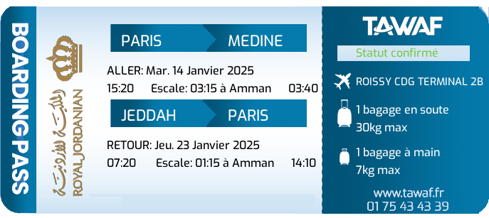 Infos Vols Omra 14 Jan. de 15:20