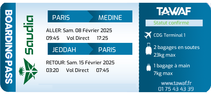 Infos Vols Omra 08 Fév. de 09:45